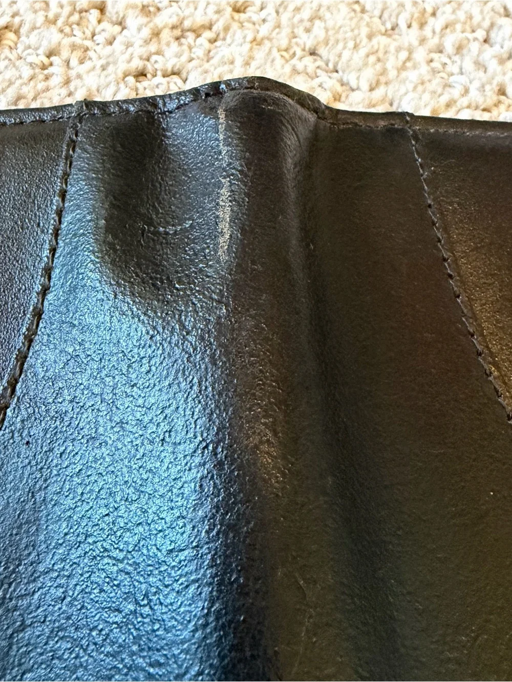 Belle Cadeaux Black Leather Padfolio Portfolio Journal Writing Pad Cover USA